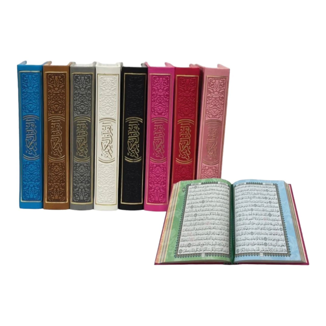 كرتون مصاحف 50 مصحف مقاس 12×17 سم بالرسم العثماني ملون الأطراف - Image 2