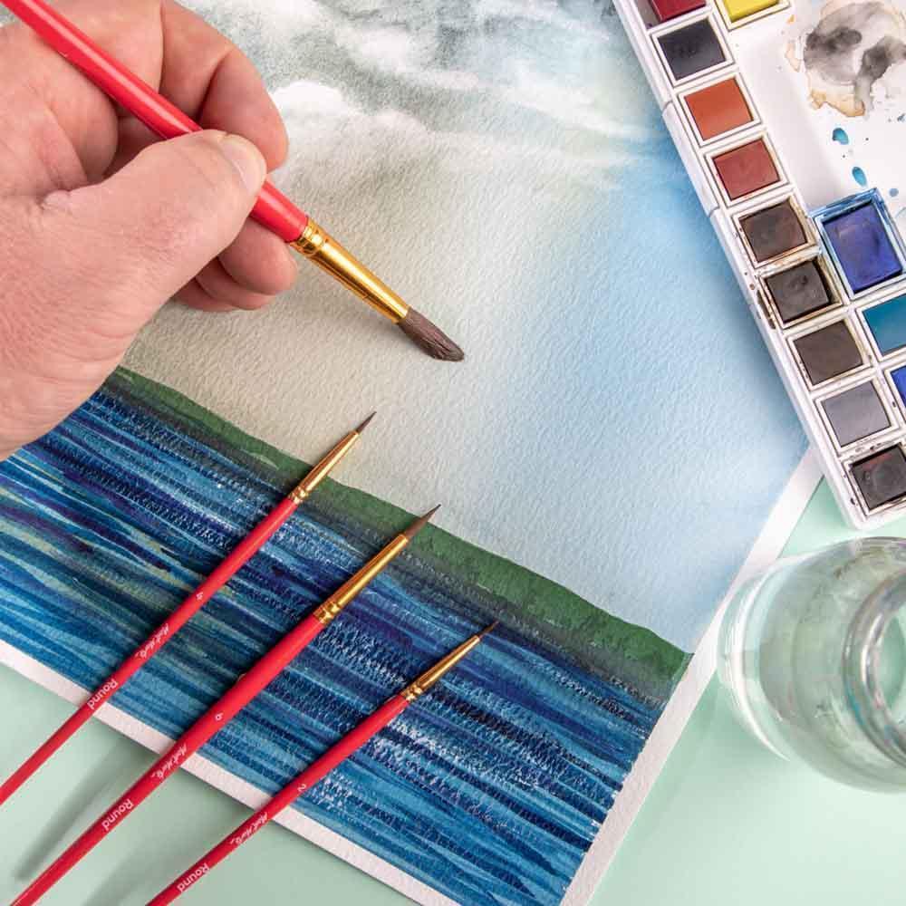 مجموعة فرش رسم من سلسلة معرض مونت مارتي - ألوان مائية، 4 قطع - BMHS0028 - Image 5